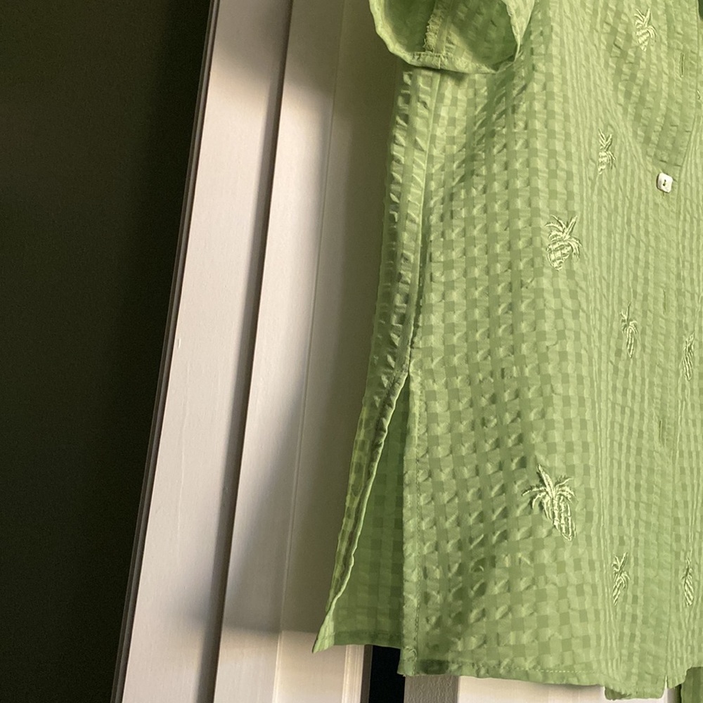 Sophisticated 2 pc Green Pineapple Dress and Blouse Size 10P - Picture 4 of 7